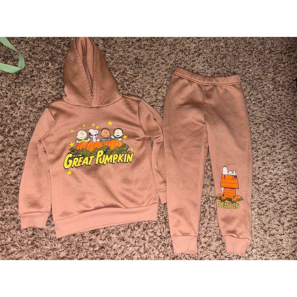 Charlie Brown Peanuts 2pc sweatshirt sweatpants set EUC 4T
